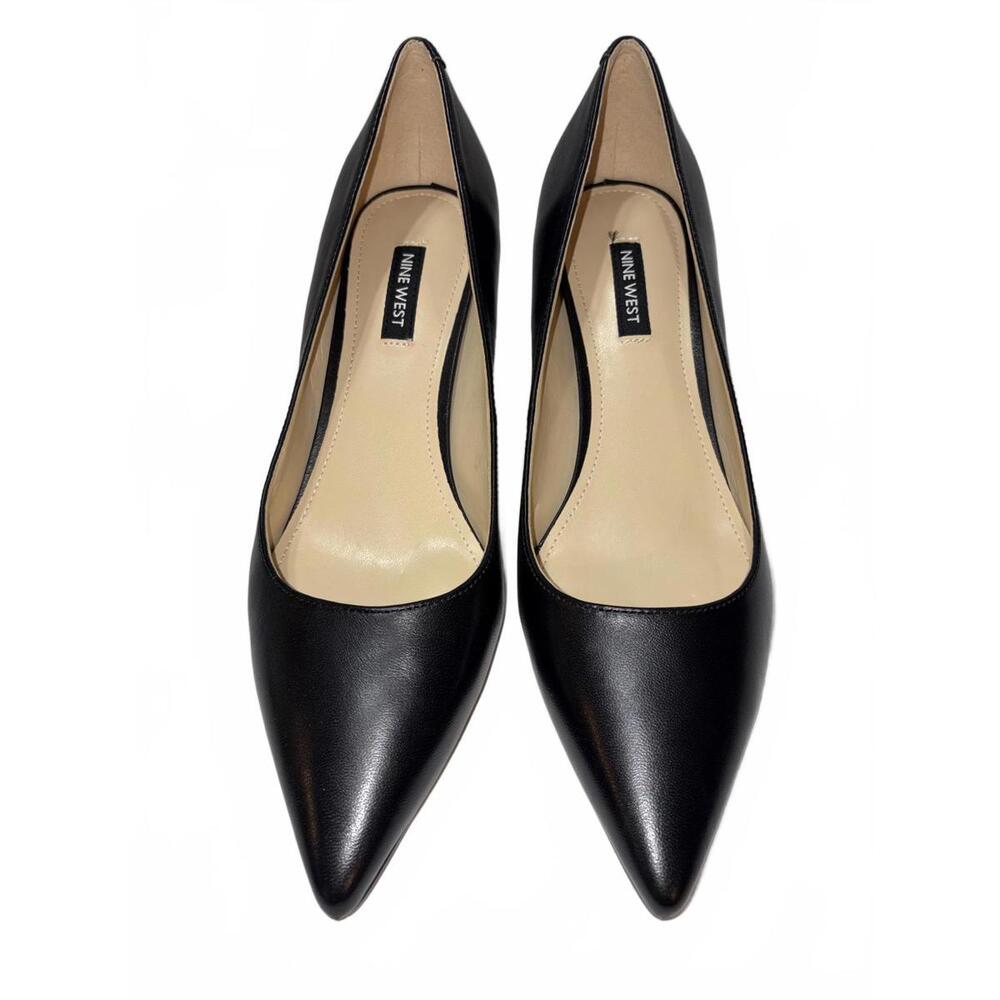 NEW Nine West Arlene Black Leather Pointed Toe Pumps Size 8.5 M